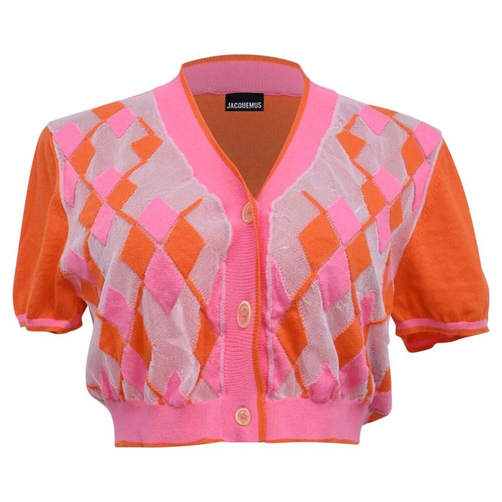 Jacquemus Le Cardigan Toledo Cropped Cardigan in Multicolor Cotton